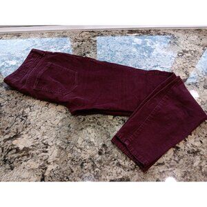 Size 4 Eddie Bauer Slightly Curvy Skinny Corduroy Pants Womens Burgundy Red